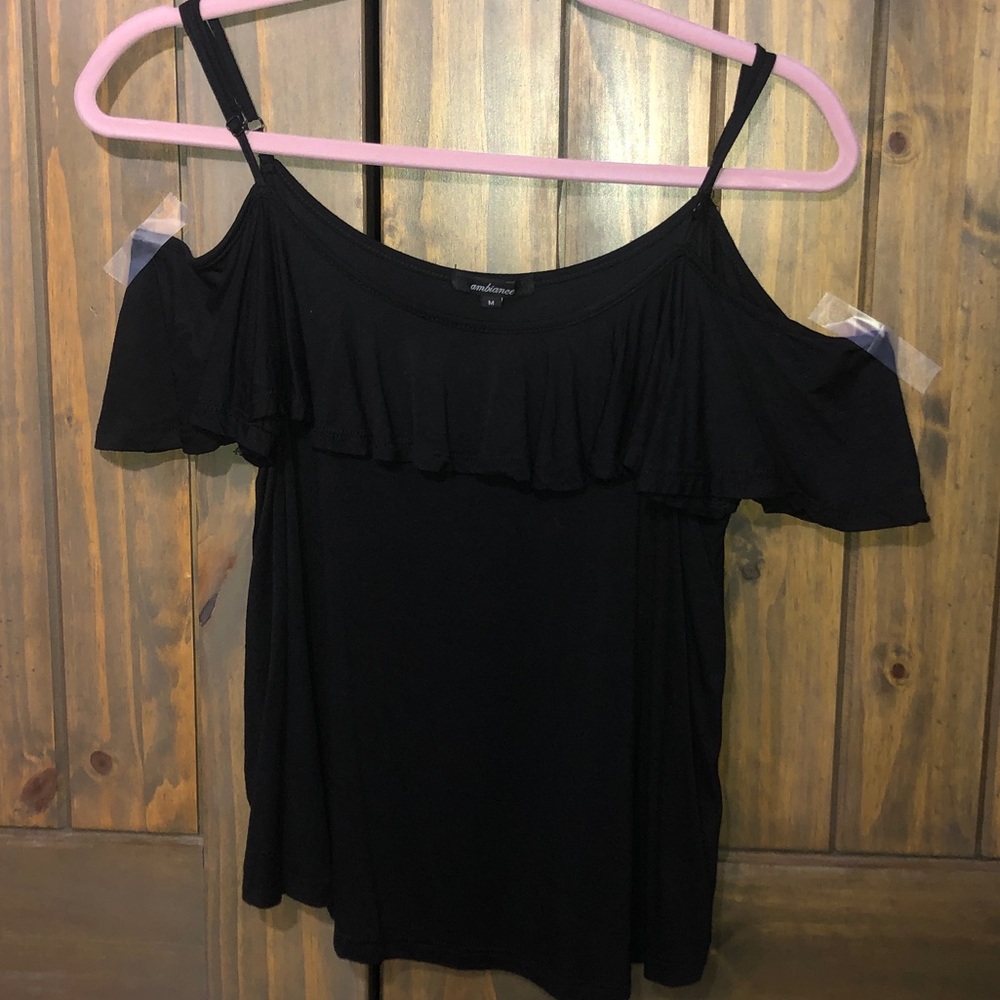 black off the shoulder tank top